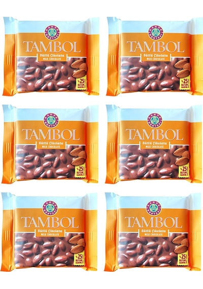 Kahve Dünyası Tambol Sütlü Çikolata Bademli 6 x 77 G