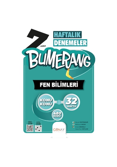 7. Sınıf Bumerang 32 Haftalık Fen Bilimleri Denemeleri  -  Ayça Nur Ceylan  -  Günay Yayıncılık
