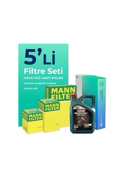 Mann Ford Ecosport 1.5 Dizel Filtre Bakım Seti Castrol Motor Yağlı (2018-2022) 5 Li