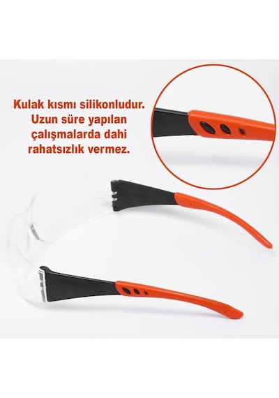 İş Güvenlik Gözlüğü Antifog Buğulanmaz Koruyucu Çapak Gözlük S500 Şeffaf