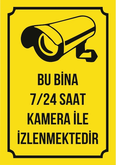Bu Bina Kamera İle İzlenmektedir 21x28 Arkası Sticker