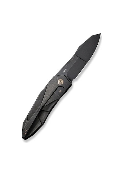We Knife Solid Black Titanium Integral Handle Black Stonewashed Cpm 20cv Blade Çakı Siyah