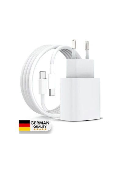 Apple Uyumlu iPhone 15 20w Usb-c Hızlı Şarj Adaptörü Ve 60w Type-c Kablo Seti Pd Destekli Şarj Cihazı