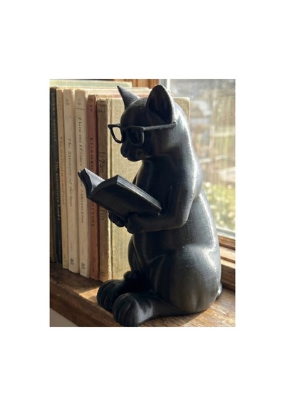 Kitap Okuyan Kedi Figür 15cm
