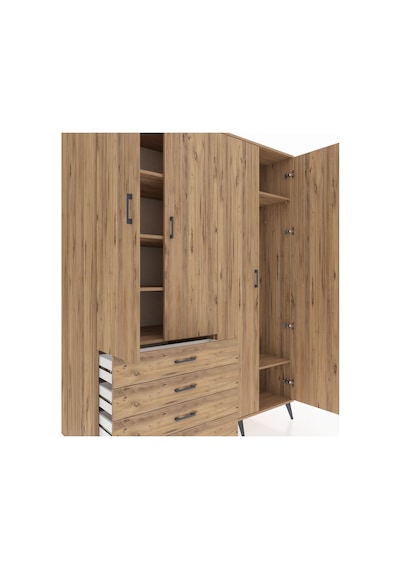 Kronos Gardrop 6 Raflı 4 Çekmeceli Tek Askılı 176x59x221 Çam-çam Beyaz Kronos Gardrop 6 Raflı 4 Çekmeceli Tek Askılı 176x59x221 Çam-çam Beyaz