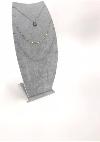 Yerli Üretim Dubai Model Süet Kumaş Gri Renk 25/12 Cm Kolye -zincir Ayaklı Stand Çok Renkli