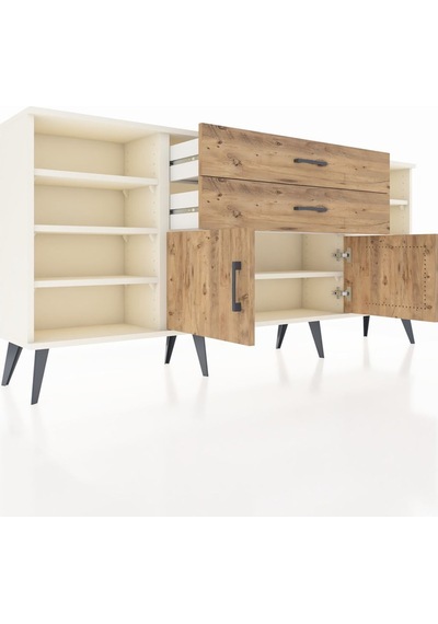 Arges Konsol 7 Raflı 2 Çekmeceli 2 Kapaklı 176x30x83 Aytaşı-çam/çam Çam/çam Arges Konsol 7 Raflı 2 Çekmeceli 2 Kapaklı 176x30x83 Aytaşı-çam/çam Çam/çam