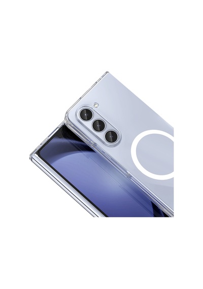 Samsung Uyumlu Galaxy Z Fold 5 Kamera Korumalı M-safe Şarj Özellikli Şeffaf Zore London Sert Pc Kapak - Şeffaf Şeffaf