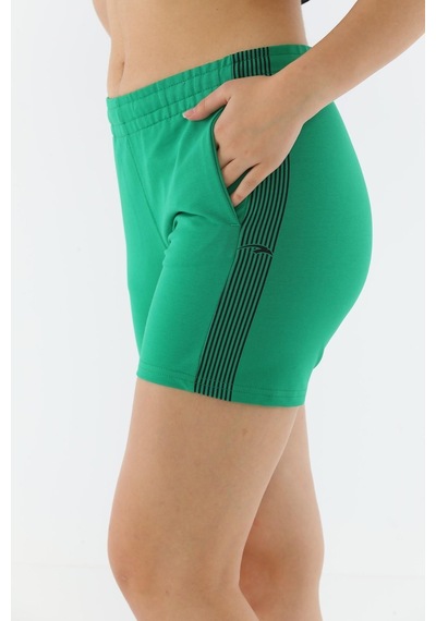 Maraton Sportswear Regular Kadın Basic Yeşil Şort 20309-yeşil Yeşil