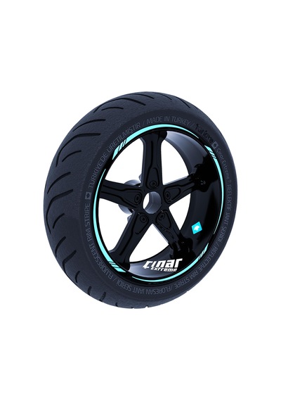 Nane Yeşili 4 Parçalı Keskin Jant Şeridi Sticker Çınar Extreme