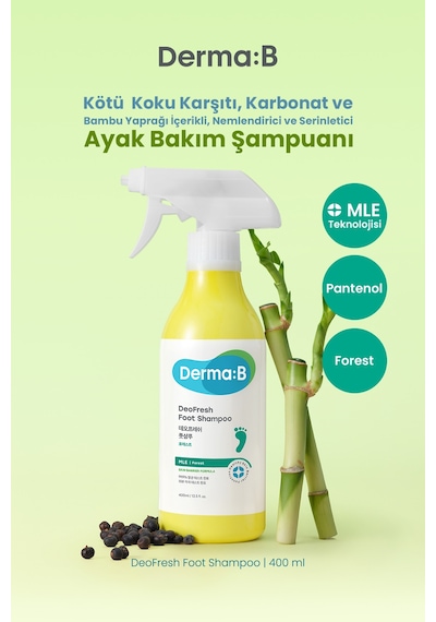 Kötü Koku Karşıtı, Nemlendirici Ve Serinletici Ayak Şampuanı Derma:b Deofresh Foot Shampoo Forest