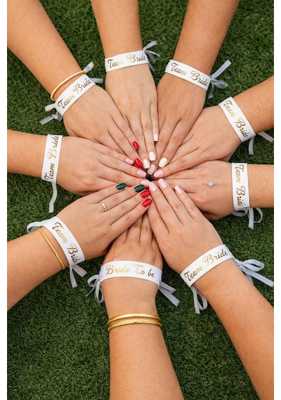 Bride To Be Team Bride Beyaz Gold Altın Sarısı Nedime Bilekliği Bekarlığa Veda Partisi