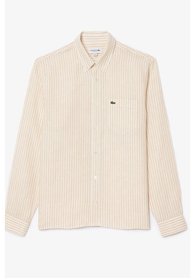 Lacoste Men's Regular Fit Yellow Shirt Standart Kesim Erkek Keten Gömlek Sarı