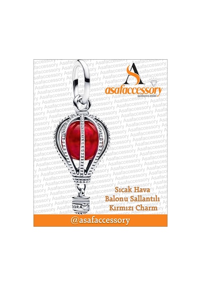 Sıcak Hava Balonu Charm Kırmızı Asafaccessory