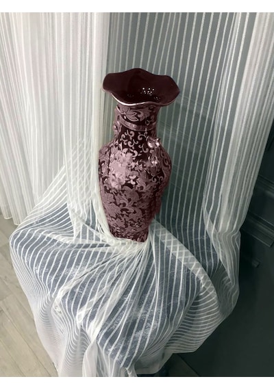 Evdepo Home Kullanıma Hazır Kalın Çizgili Tül Perde
