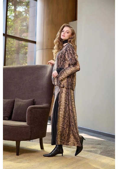 Misswhence 38003 Desenli Etek Takım Çok Renkli