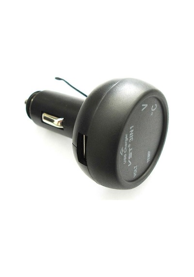 12-24v Usb Portlu Araç Şarj Soketi / Voltmetre / Termometre Uyumlu Araç Kamyonet Yeşil+kırmızı Newway