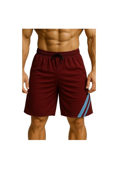 Top Glory Bordo Mavi Cepli Basketbol Şortu Spor Şort