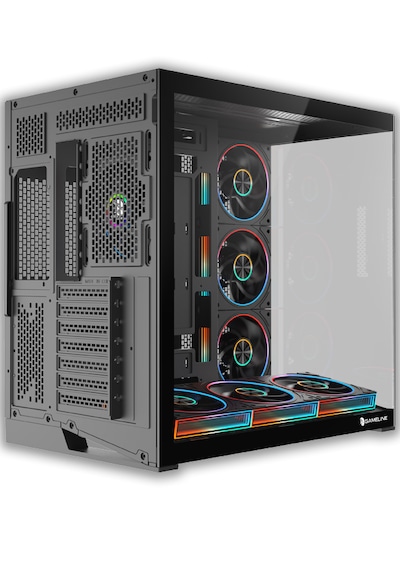Gameline Leon V2 Grand Premium 7x ARGB PWM Fan Ultra Airflow ATX Gaming Bilgisayar Kasası Siyah