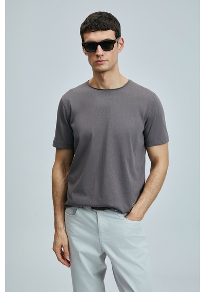 Lufian 111020259 Junya Erkek Basic Tişört Erkek T-shirt Vizon