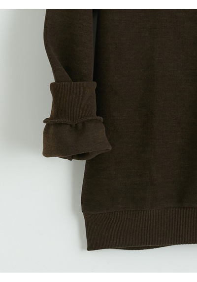 Lcwaıkıkı Classic Kahverengi Gömlek Yaka Erkek Sweatshirt