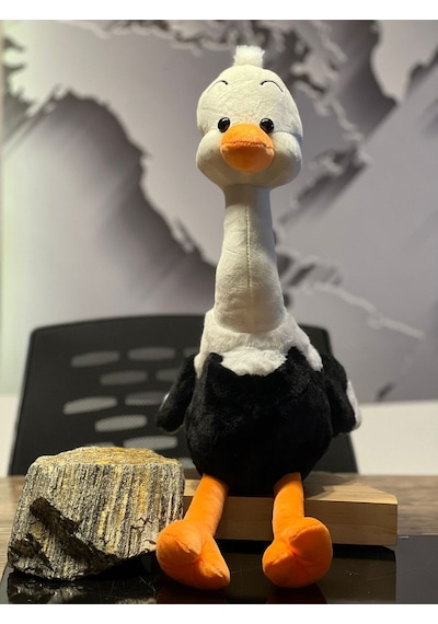 Büyük Siyah Deve Kuşu Peluş 60cm Siyah