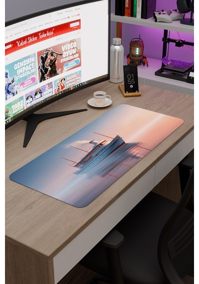 Gemi Ship Kaymaz Dikişli Kauçuk Oyuncu Mousepad V5 - 70x30 Xl Gaming Mouse Pad Fare Altlığı