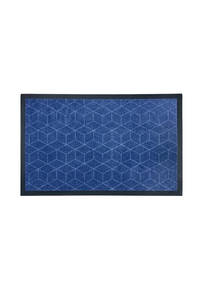 Cubes Nem Alıcı Kapı Önü Paspası Mavi