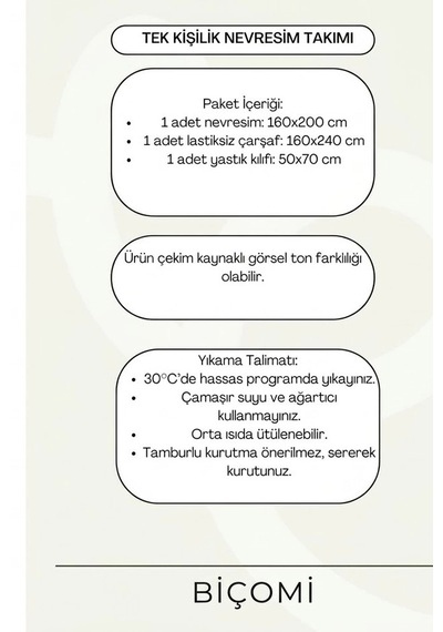 Bicomi Nefes Alan Pamuklu Gri Zigzag Tek Kişilik Nevresim Takımı Konfor Ve Terleme Önleyici Seri