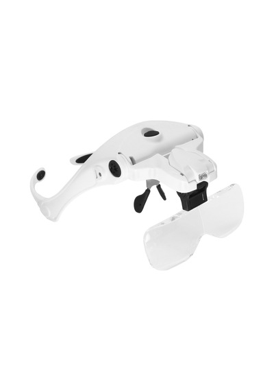 Geeksen 5 Lens 1.0x-3.5x Ayarlanabilir Başlıklı Şarj Edilebilir Usb Led Büyüteç Gözlük - 2 Led Işık