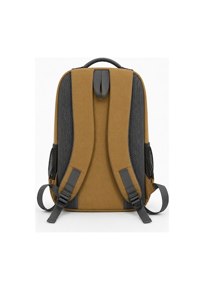 Unisex Kanvas Kumaş Laptop Bölmeli Okul Çantası , Günlük Spor Seyahat Sırt Çantası Hardal Sarısı