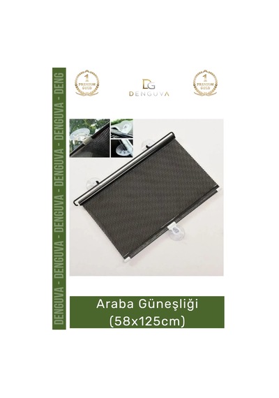 Otogüneşlik Makaralı Otomatik Yan Cam Arka Cam Güneş Koruyucu Pratik Araba Güneşliği 58x125cm