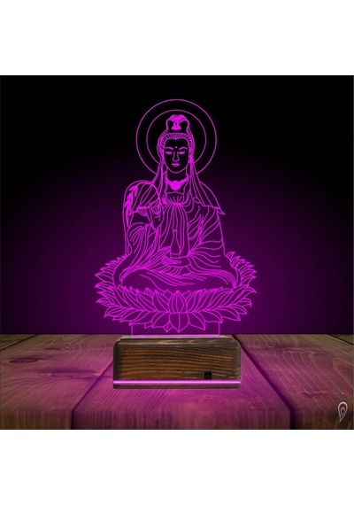 Luvivia Yoga Buda Lotus 3d Lamba - Masa Gece Lambası Şeffaf