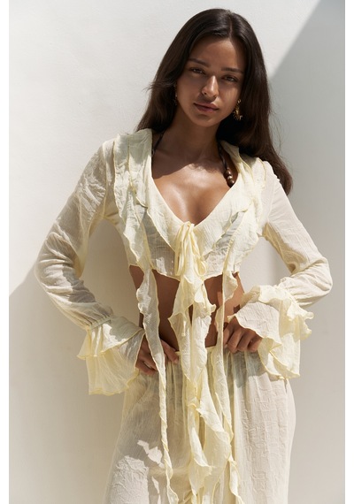Mai Collection Mai Studios Co. Olivia Sarı Gömlek Pantolon Takım Sarı