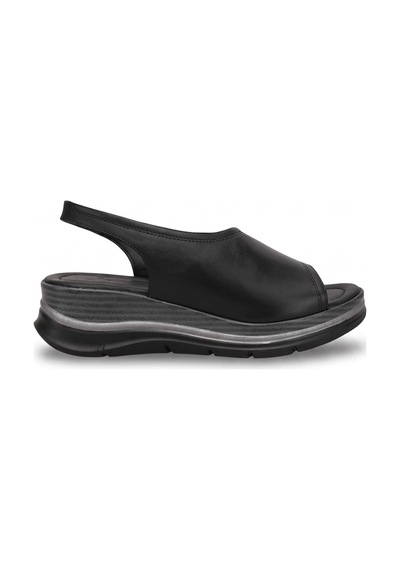 Elit Koc2568 Kadın Hakiki Deri Sandalet Siyah