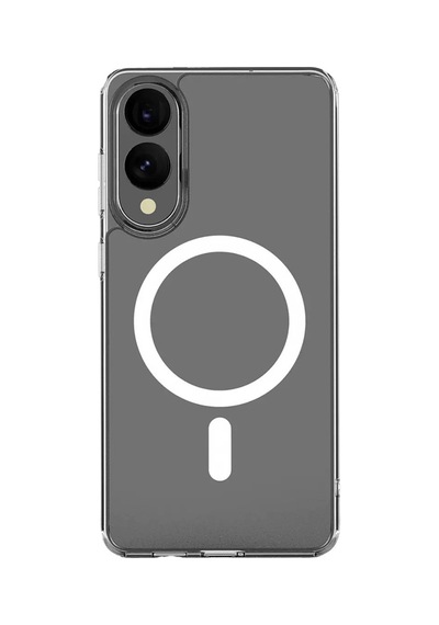 Samsung Galaxy Uyumlu S25 Edge Kılıf Magneticsafe Şeffaf Silikon - Şeffaf Renk