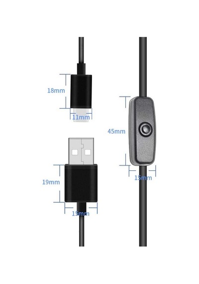 Robotistan Raspberry Pi 4 Type C 5V 3A On-Off Anahtarlı Güç Kablo