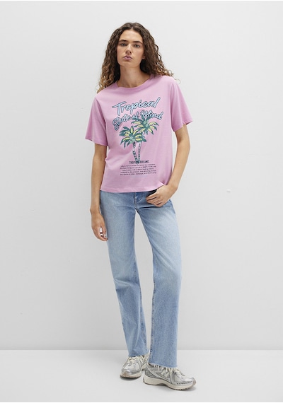 Mavi - Plaj Baskılı Pembe Tişört 1613490-71031 Pembe