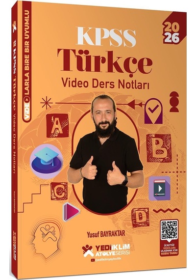 Yediiklim Yayınları 2026 Kpss Atölye Serisi Genel Yetenek Türkçe Video Ders Notları
