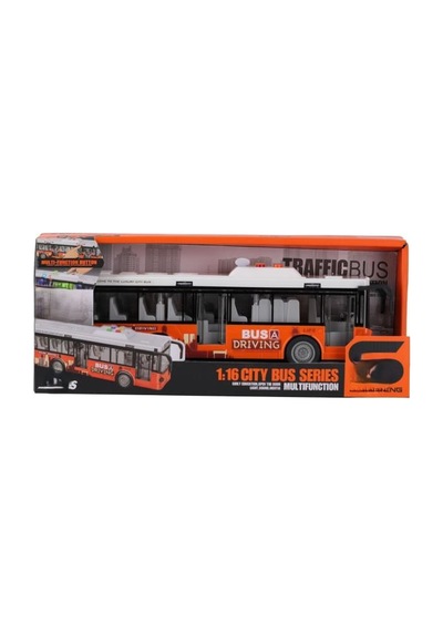 Js120ab Büyük Pilli Işıklı Sesli Pilli Otobüs Turuncu