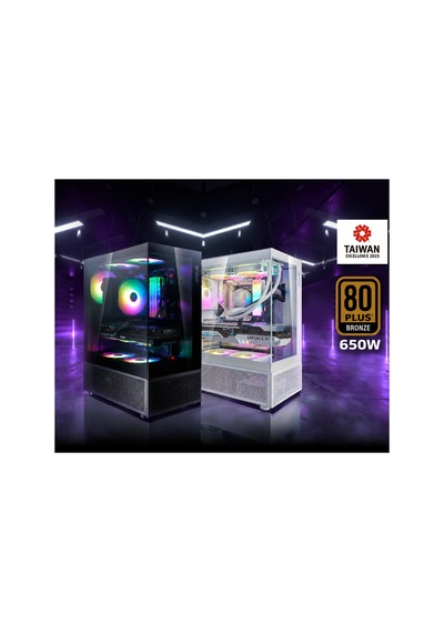 XPG Invader X Mini 5xARGB Fan Siyah 650 W 80+Bronze ATX Gaming Oyuncu Kasa