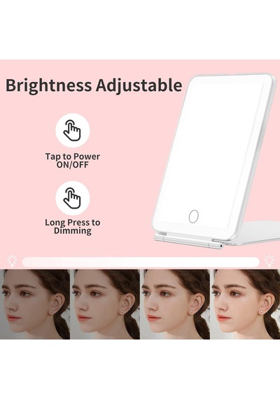 80 Led Işıklı Makyaj Aynası, Şarj Edilebilir 2500mah Piller, Seyahat Led Kompakt Işıklı Ayna, 3 Renkli Işıklar Genel
