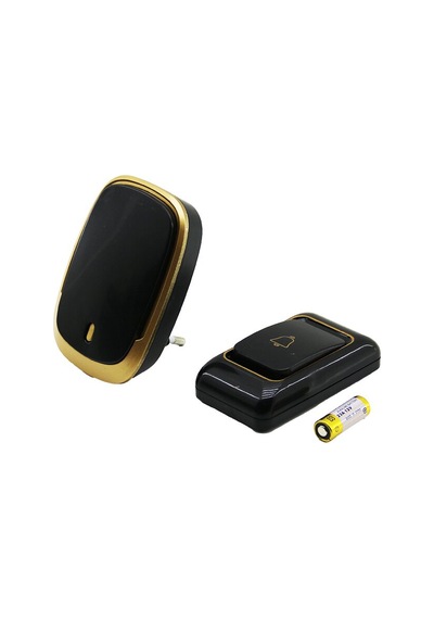 Wireless Kablosuz Kapı Zili Pilli 100mt Menzil Siyah Renk 5492