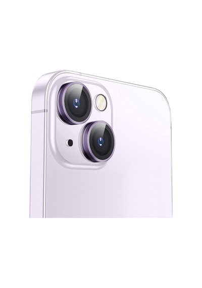 Buff Apple Uyumlu iPhone 15 / 15 Plus Kamera Metal Lens Koruyucu Mor