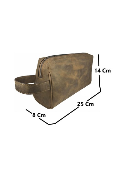 Çanta Yurdu Hakiki Deri Ca253 Dopp Kit El Çantası Tigon Taba Kahverengi