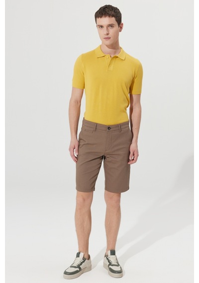 Ac&Co / Altınyıldız Classics Erkek Vızon Slim Fit Dar Kesim Yan Cepli Armürlü Şort