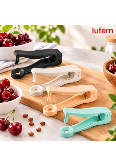 Dayanıklı Pratik Çekirdek Çıkarıcı Plastik Renkli Vişne Kiraz Zeytin Yaylı Mekanizma Ergonomik Çok Renkli