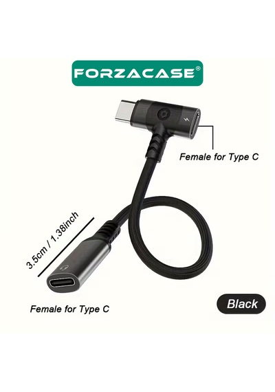 Forzacase Apple iPhone iPad MacBook Android İle Uyumlu 2in1 Type-c Şarj + Kulaklık Çevirici Adaptör 60w - Fc1182 Gri