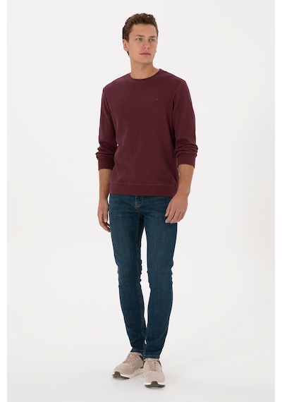 U.S. Polo Assn. Erkek Regular Fit Bisiklet Yaka Bordo Sweatshirt 50316390-VR177