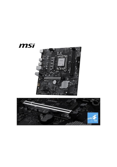 Msı Mb Pro H810m-e Soket 1851 Ddr5 6400 Mhz Oc 1xm.2 Usb 5gbps Hdmı Dp 2.5g Lan Matx